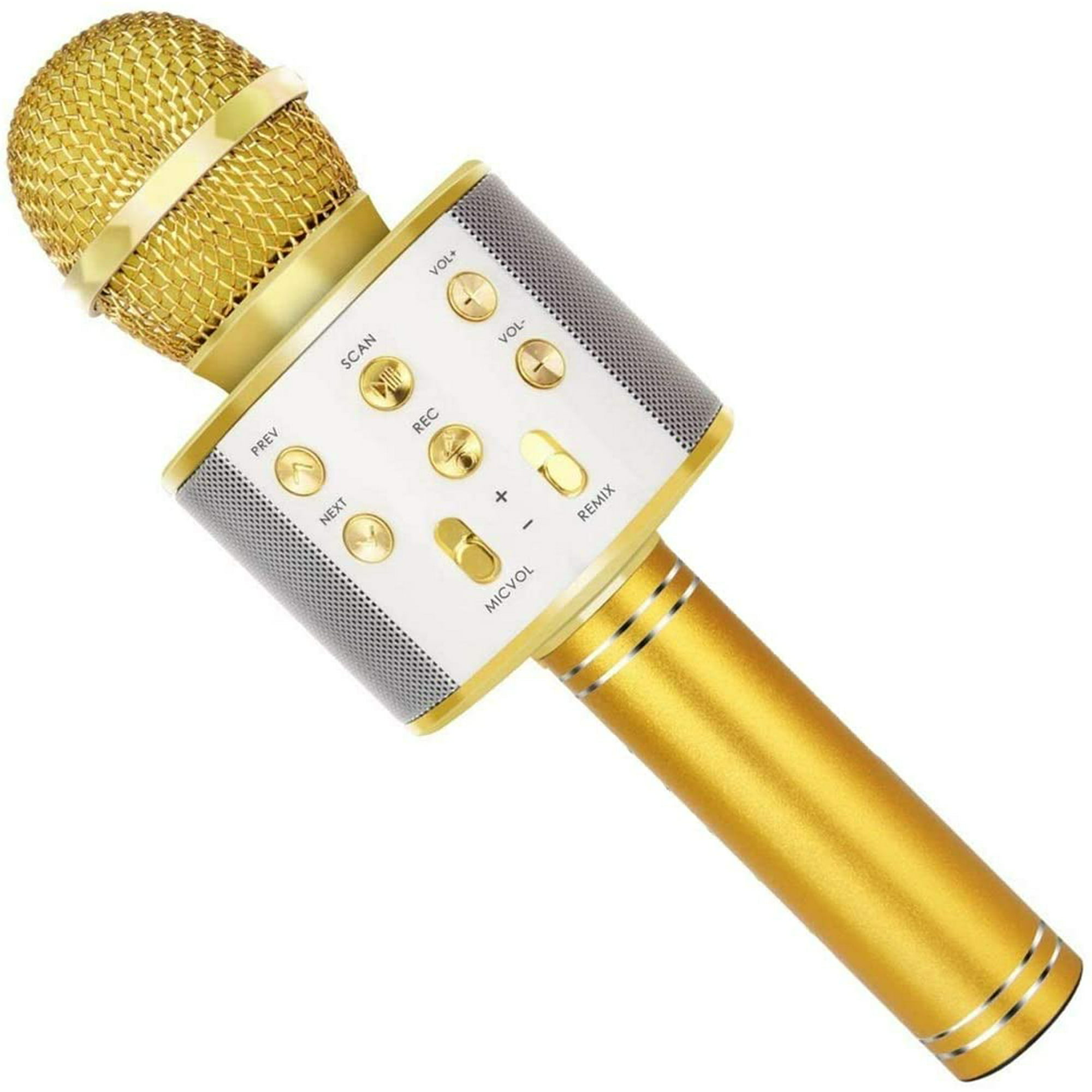 Micrófono Inalámbrico/bluetooth Karaoke 4 A 16años Dorado