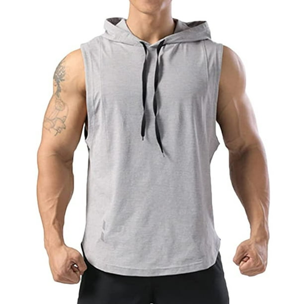 Camiseta Sin Mangas Con Capucha Para Hombre Culturismo Ropa De Fitness  Gimnasio