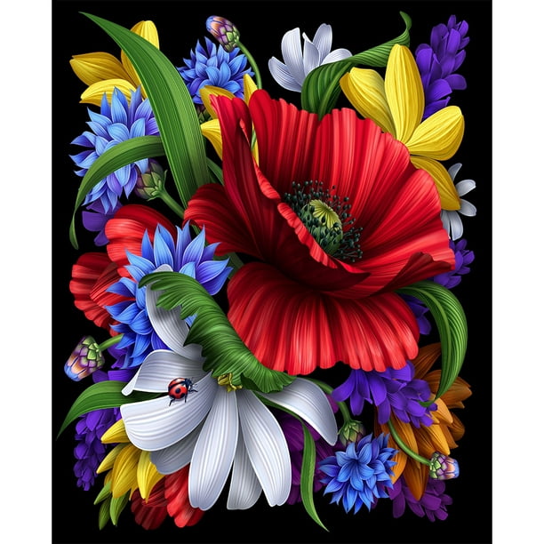 Paquete De Pinturas Al Óleo De Flores Para Colorear Por Números