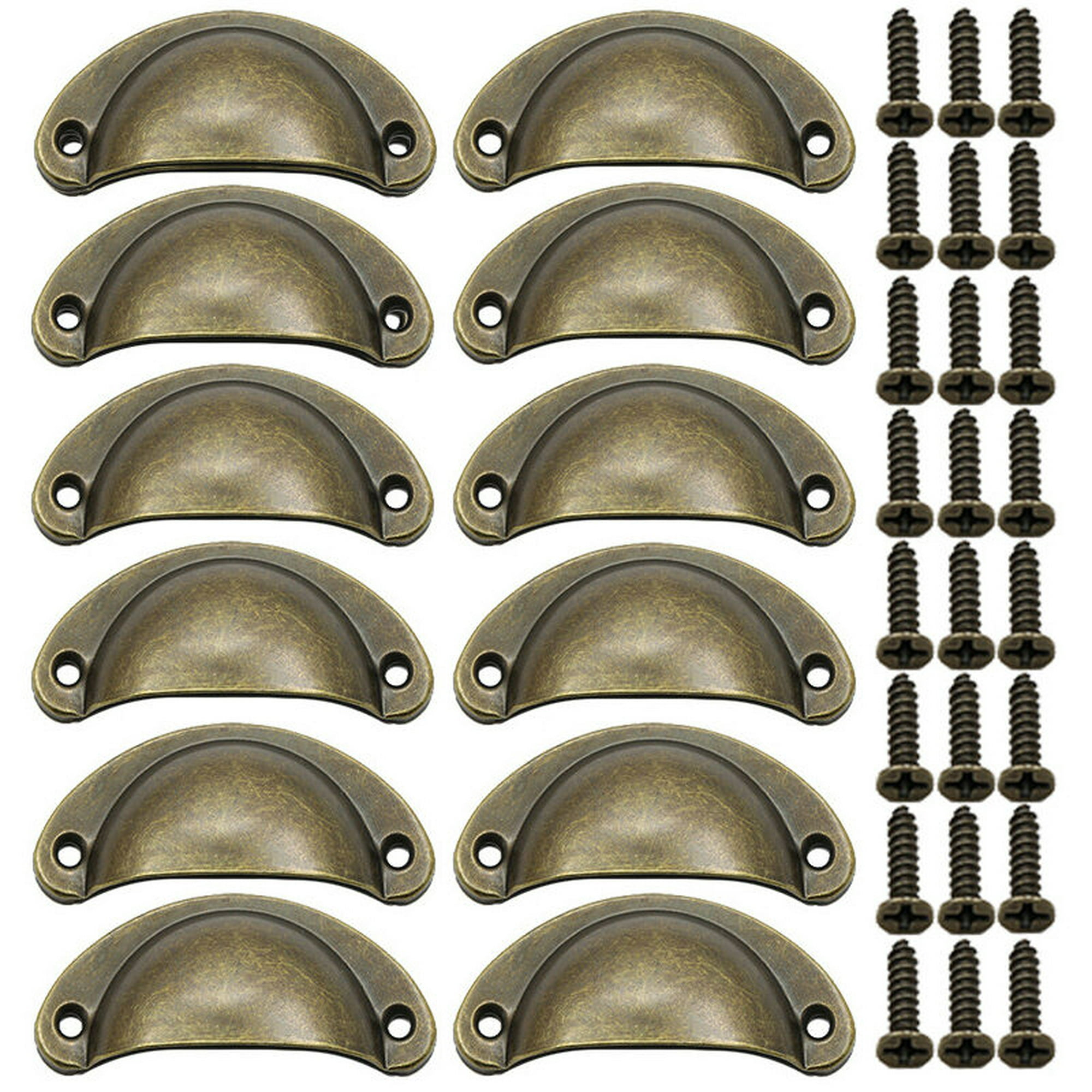 10 Piezas Tiradores Armarios Vintage 82mm Pomos de Muebles Cajones Forma de  Concha con Tornillos Bronce