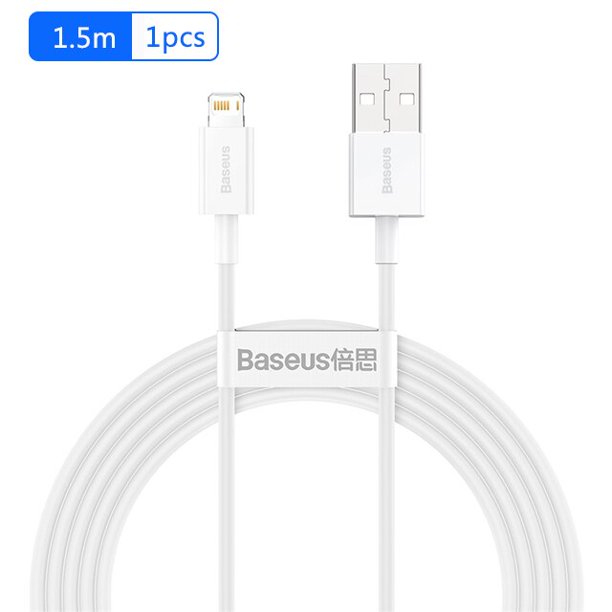 Baseus-Cable USB 2.4A de carga rápida para iPhone, Cable de