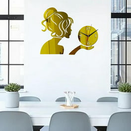Reloj de pared para el hogar, autoadhesivo, moderno, silencioso, acrílico,  analógico, cocina, bricolaje, decoración de tazas de café Negro BLESIY Reloj  de pared de bricolaje