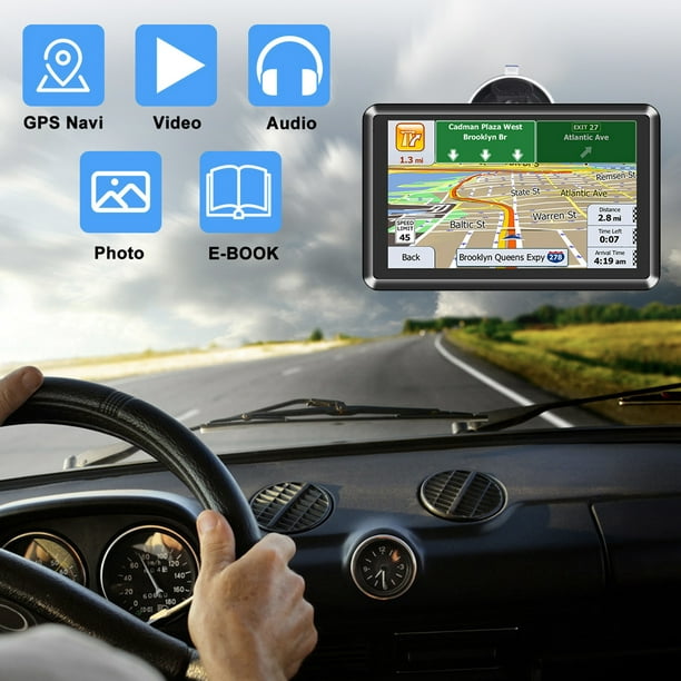 Navegación GPS para coche de 5 pulgadas 256MB + 8G Navegador portátil Mini  USB TF Alarma de exceso de velocidad Sywqhk