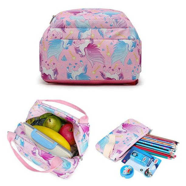  Disney Lilo And Stitch - Juego de mochila para niñas  Juego de  mochila de 4 piezas para niños con bolsa escolar, estuche para lápices,  bolsa de almuerzo y botella de