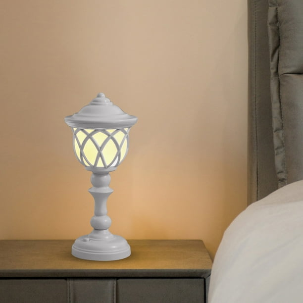 Lámpara de noche LED con pilas iluminación retro lámpara de sueño regalo de  vacaciones (blanco) JShteea Libre de BPA