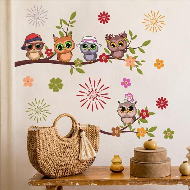 Adhesivo de pared Árbol y pájaros - Vinilos decorativos