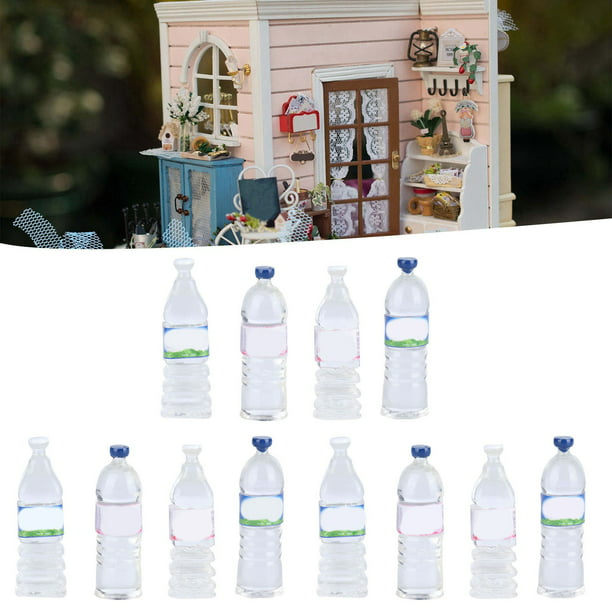 Botellas de agua en miniatura, mini botellas de agua, accesorios para casas  de muñecas