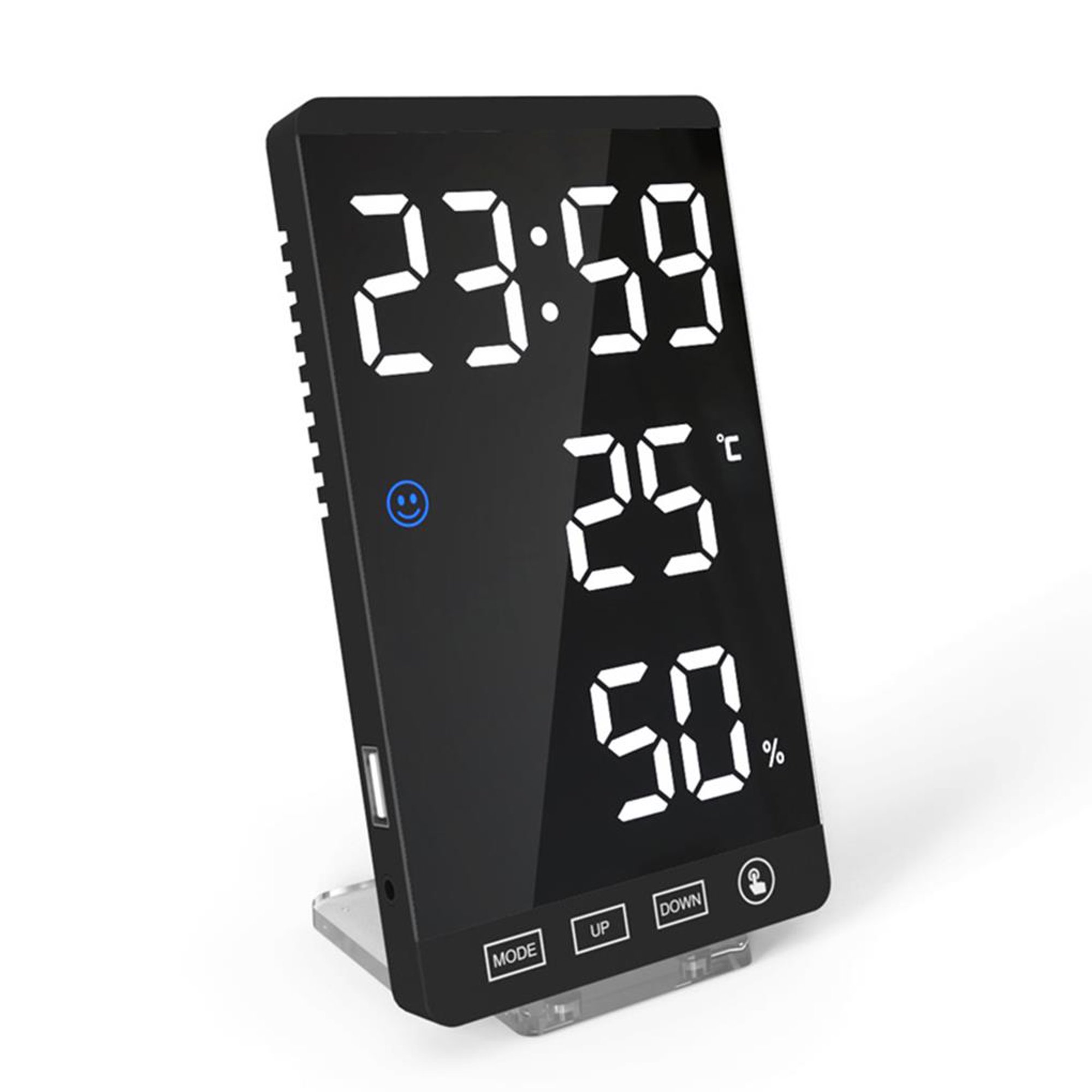  Pequeño reloj electrónico de escritorio, temperatura de  repetición 12 24 horas -1,858.0 °F Despertador digital inteligente simple 2  modos de visualización ABS función de memoria de tiempo para : Hogar y  Cocina