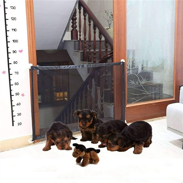 Vallas de barrera para perros con gancho de 4 piezas, red aislada para  mascotas, escaleras, puerta, corralito de malla transpirable plegable, valla  de seguridad para perros