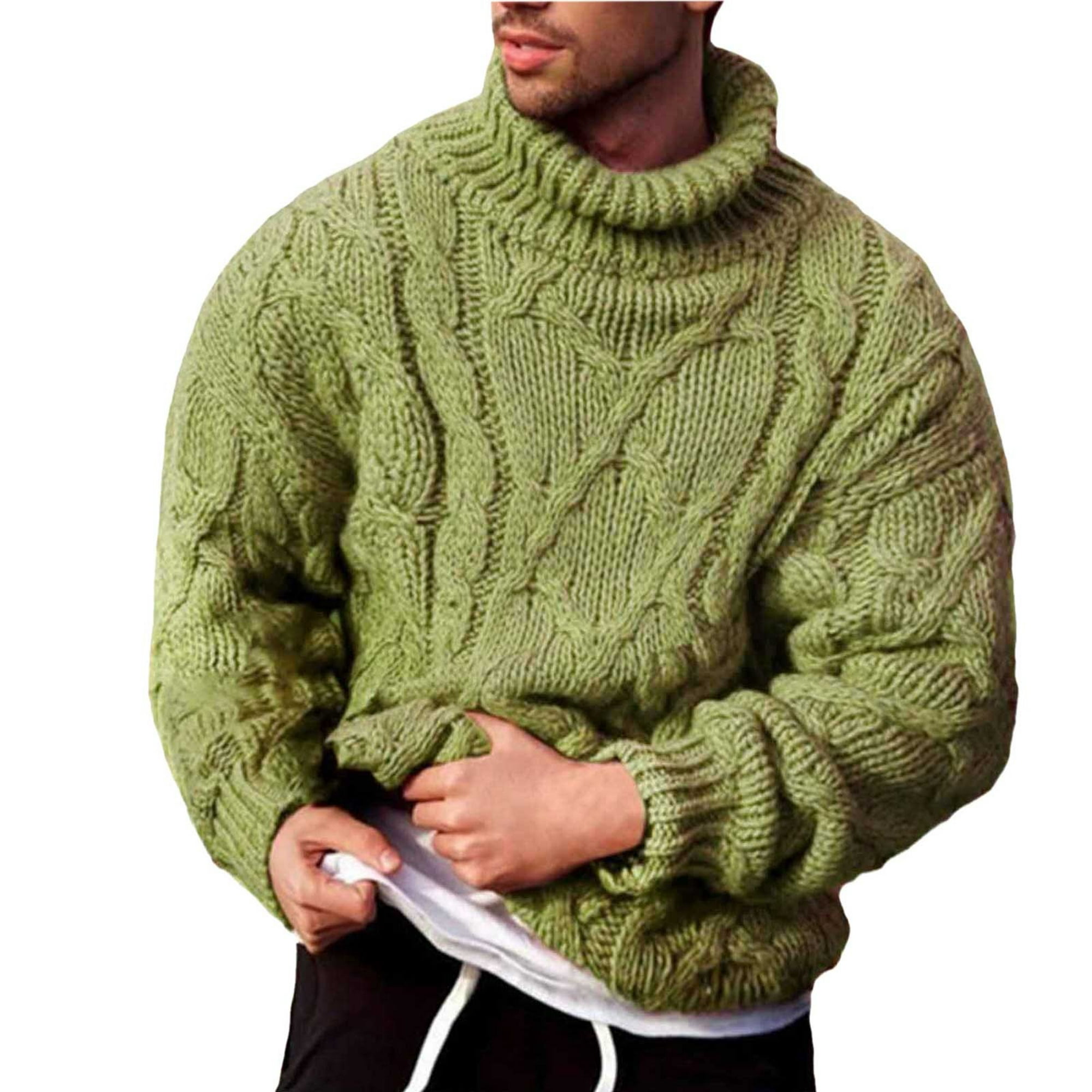 Gibobby Suéter ligero hombre Ligero Manga Larga Cuello Alto suéter Chamarra  para Hombre(GY1,G)