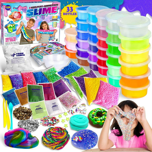 DIY Jumbo Slime Kit para niños, Funkidz Ultimate Slime Playing Kit Alivio  del estrés 33 Re FUN KIDZ FUN KIDZ