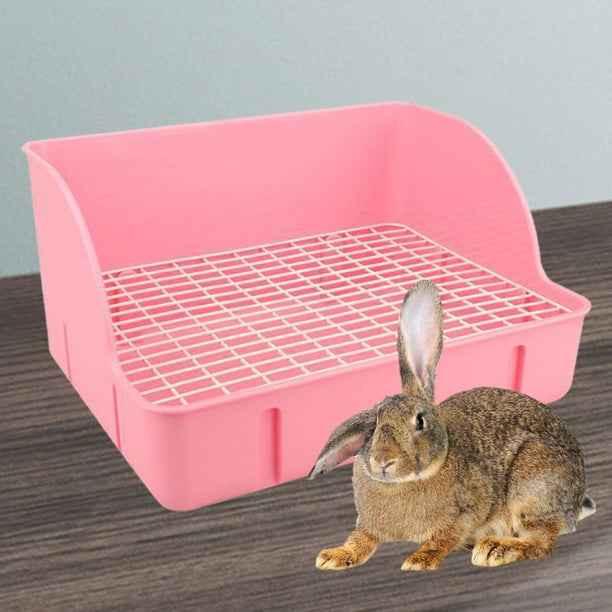 Caja de arena para conejos, orinal, bandeja para orinar, inodoro para  mascotas, caja de inodoro esqu Yuyangstore Inodoro para bandeja de arena  para conejos