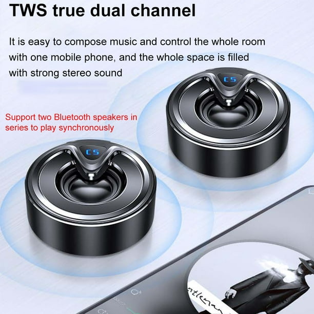 Pequeños altavoces Bluetooth, mini altavoz portátil de viaje con micrófono  integrado, emparejamiento TWS, tarjeta TF, sonido HD y graves Bluetooth