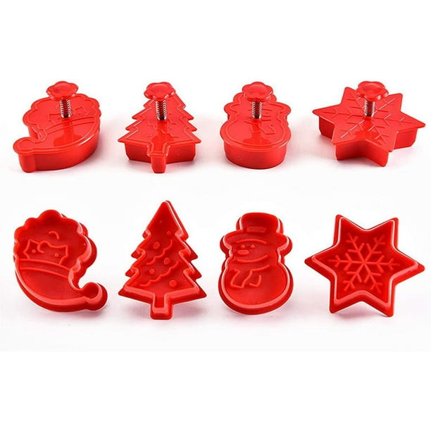 Moldes para galletas Kit de moldes para galletas de dibujos animados  navideños ABS plástico en relieve molde para fondant herramienta para  hornear 8 piezas Inevent HA008862-00B