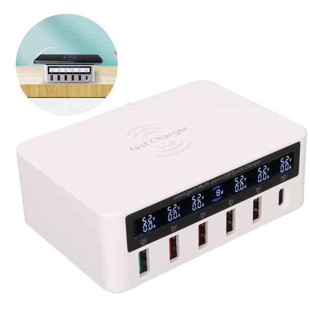 Comprar Cargador USB de 5 puertos HUB pantalla LED estación de