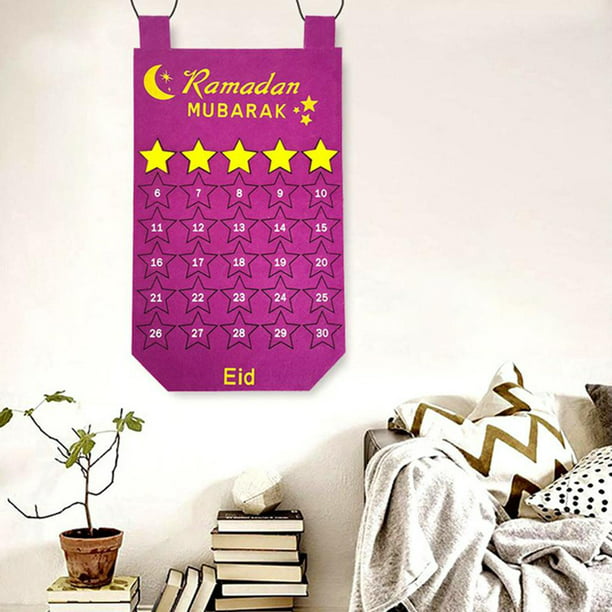 1 calendario de cuenta regresiva de Ramadán – Decoración de madera 2023 –  Calendario de Ramadán Eid Mubarak de 30 días para decoraciones de fiesta en  el hogar de Eid Ramadán (guirnaldas)