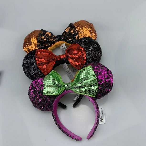 Diadema de Sauna con orejas de Minnie Mouse para niñas de Disney, Aro para  el pelo con lazo, decoración de fiesta de cumpleaños de Disneyland, juguete  de simulación, regalo encantador zhangyuxiang LED