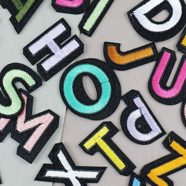 Letra A - Parches bordados de letras termoadhesivas de 3 pulgadas con  pegamento en la parte posterior, parches de apliques del alfabeto para  ropa
