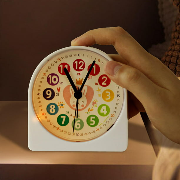 Reloj despertador analógico creativo, con lámpara de noche, con