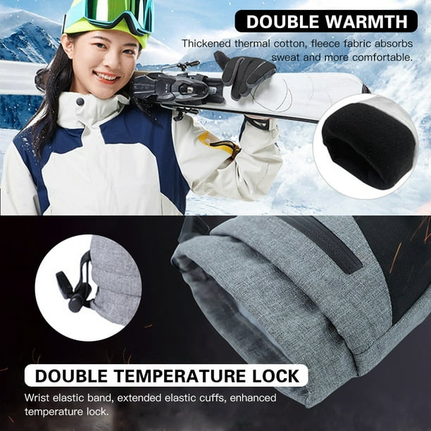 Guantes de esquí Guantes de nieve para hombre y mujer, impermeables y  resistentes al viento, guantes con pantalla táctil para ciclismo, snowboard,  conducción, trabajo al aire libre