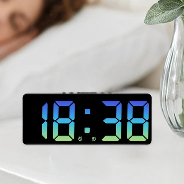 Despertador pequeño de viaje Reloj despertador silencioso de cabecera con  función de luz y repetición (gris)