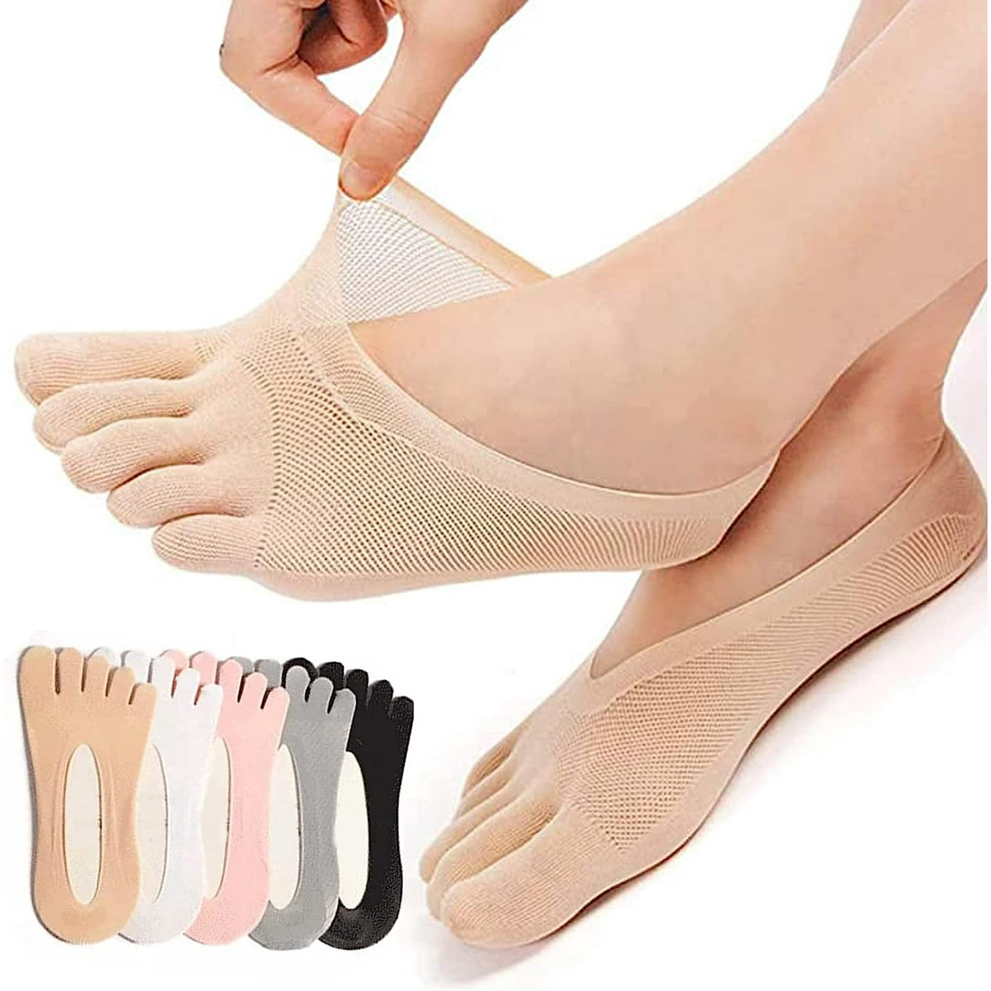 12 pares de calcetines de dedo de corte bajo para hombre, calcetines de  dedo de algodón transpirables calcetines separadores de dedos calcetines