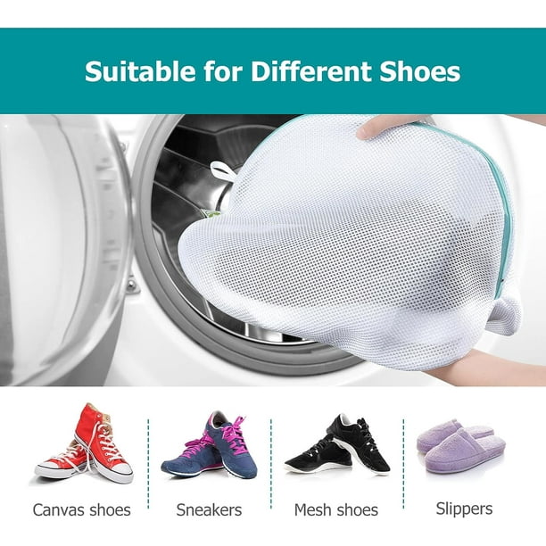 Paquete de 2 bolsas de lavandería para zapatos/zapatillas lavadora con  cremallera bolsa de lavandería bolsa de zapatos bolsa de lavandería  protección redes de lavandería para almacenamiento y viaje ( TUNC Sencillez