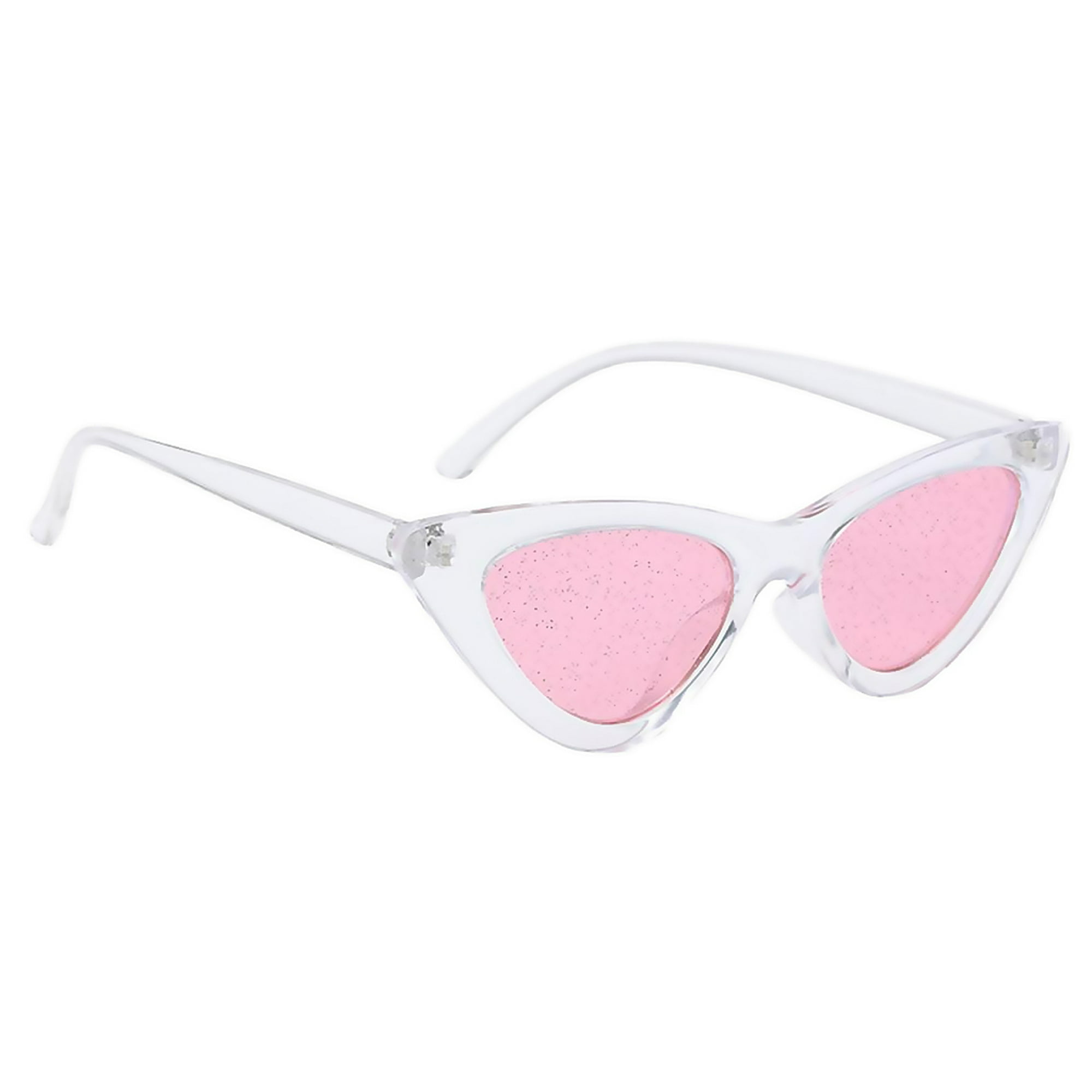 Moda mujer gafas de aire libre uv400 gafas marco transparente lente rosa  Marco claro lente rosa Yuyangstore Gafas de sol de mujer