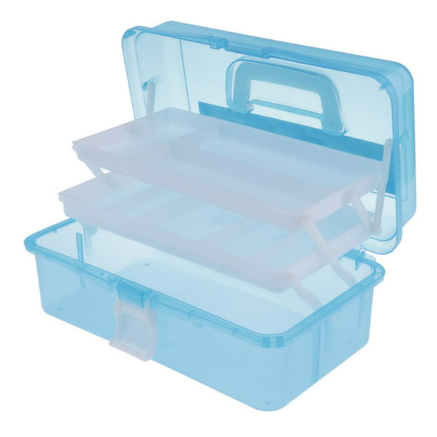 Caja de Almacenamiento de Plástico Organizador de Espacios Grandes Kits de  Herramientas Azul, 315x170x145mm Sunnimix Caja de cajas de almacenamiento  de 3 capas, cajas de almacenamiento plastico