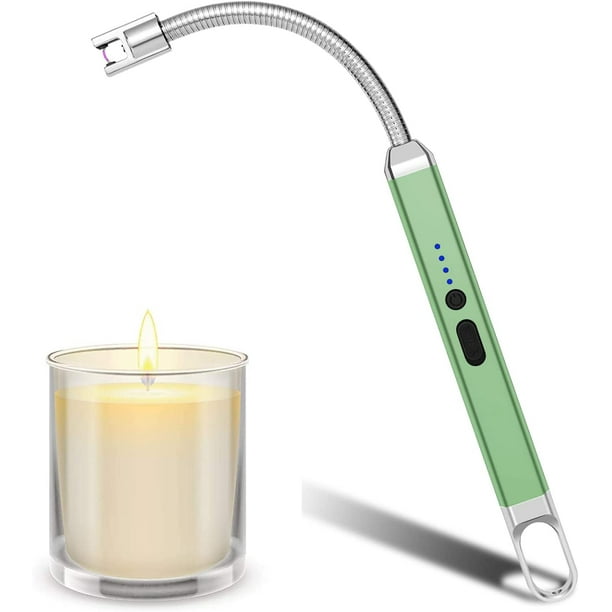 Encendedor de velas eléctrico, recargable por USB, encendedor de velas de  arco sin llama con cuello