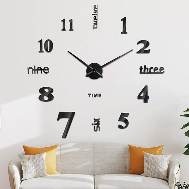 Reloj de pared para salón con diseño de pastel, 10.0 in, reloj de pared  grande de 10.4 in, reloj de decoración del hogar