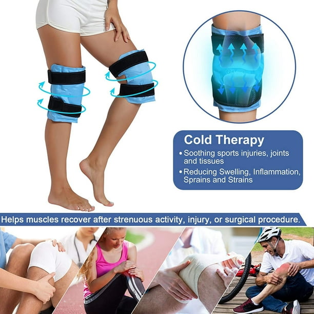 Bolsa de hielo para aliviar el dolor, bolsa de hielo de gel reutilizable,  utilizada para el tratamiento con compresas frías de lesiones en las  piernas, hinchazón, cirugía de reemplazo de la artic