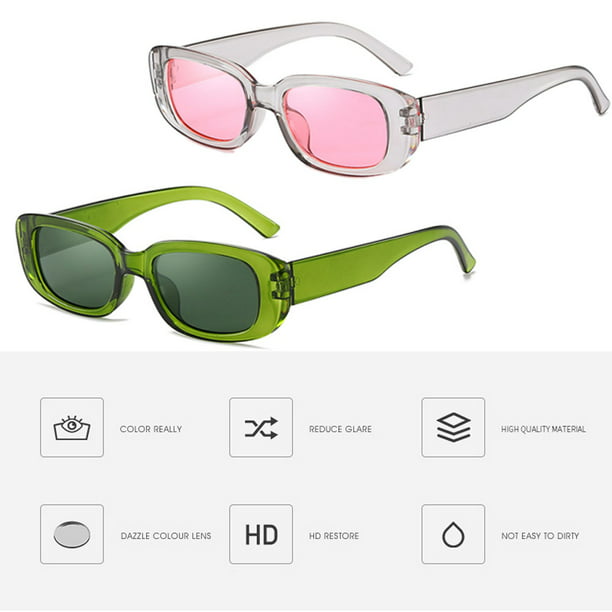 Gafas de sol rectangulares para mujer, gafas de conducción Retro