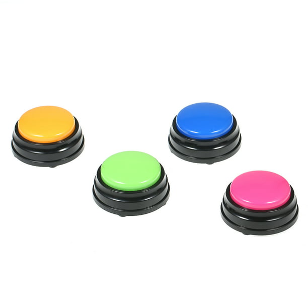 Caja de voz Botón parlante grabable con función LED Recursos de aprendizaje  Zumbadores Naranja + Azul + Verde + Rosa