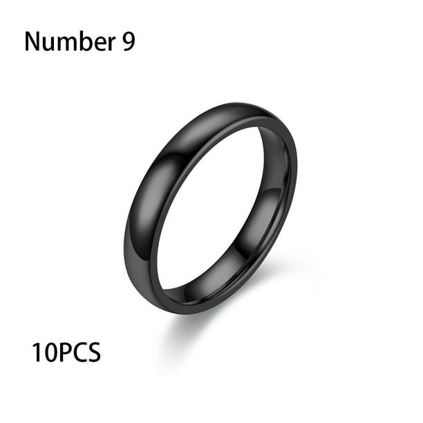 1 Anillo De Compromiso De Moda Para Parejas, Anillo Negro Para Mujer,  Anillos De Boda De Acero Inoxidable