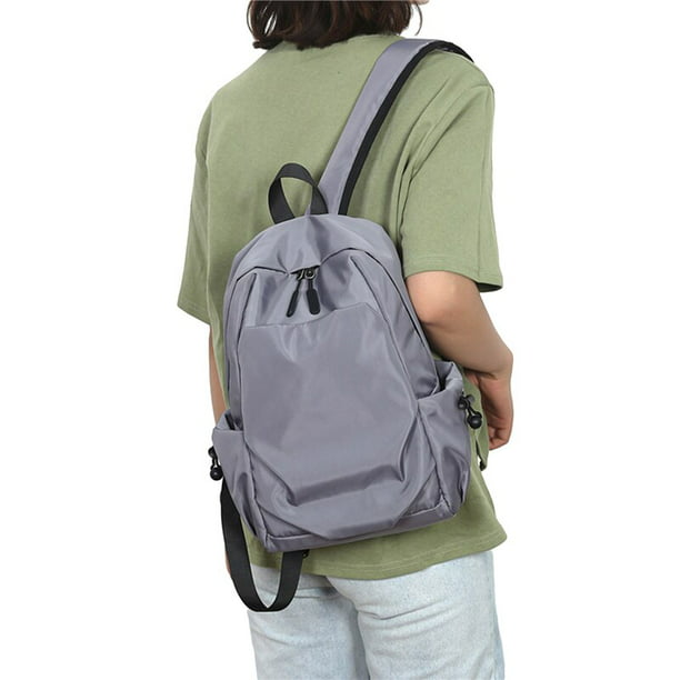 Mochila pequeña de lona para hombre, bolso escolar de hombro negro,  impermeable, para viaje, 2022 Fivean unisex