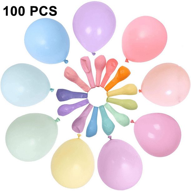 Tomandken Globos color pastel para fiesta, 100 unidades, de 10 pulgadas,  globos de látex, con colores de dulce y macarrón, para cumpleaños, bodas