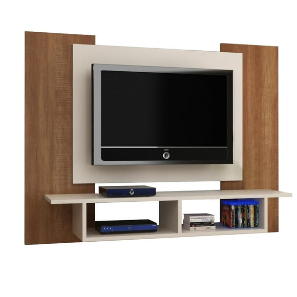 panel flotante para tv 40 habita the shop 1 repisa y 2 estantes 104 cm x 90 cm beige the shop 7500764000030