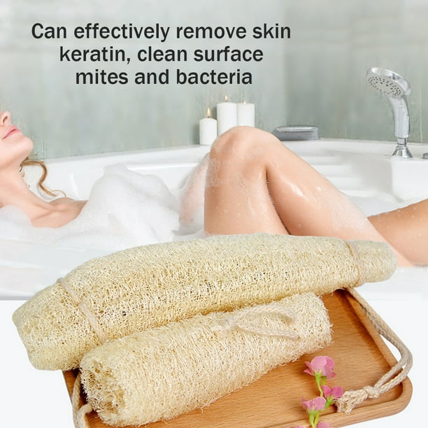 Esponjas de lufa orgánicas naturales grandes para ducha, esponja para baño,  luffa, esponja corporal para spa, baño de belleza y piel radiante, paquete