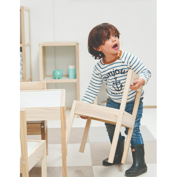 Juego de Mesa y Silla Infantil de Madera Escritorio Infantil con 2 sillas  Muebles Infantiles para