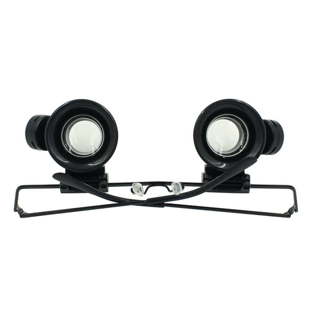 Lupa de gafas con luces LED 8x 15x 23x, lupa de ojo de doble lente