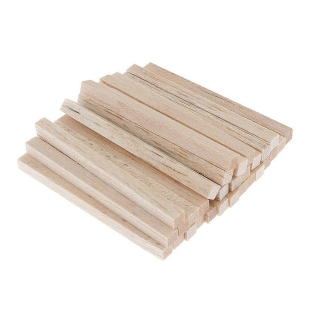 Palitos de madera cuadrados de pino balsa madera para manualidades,  tallado, madera de bambú, modelo, construcción, decoración de fiesta, juego  de