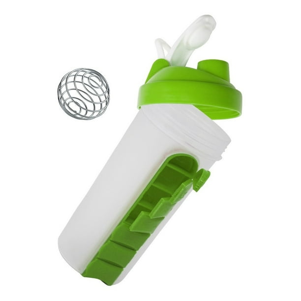 Vaso Botella Shaker Mezclador Para Proteina Agitador + pastillero Gym (RED)  : : Salud y Cuidado Personal