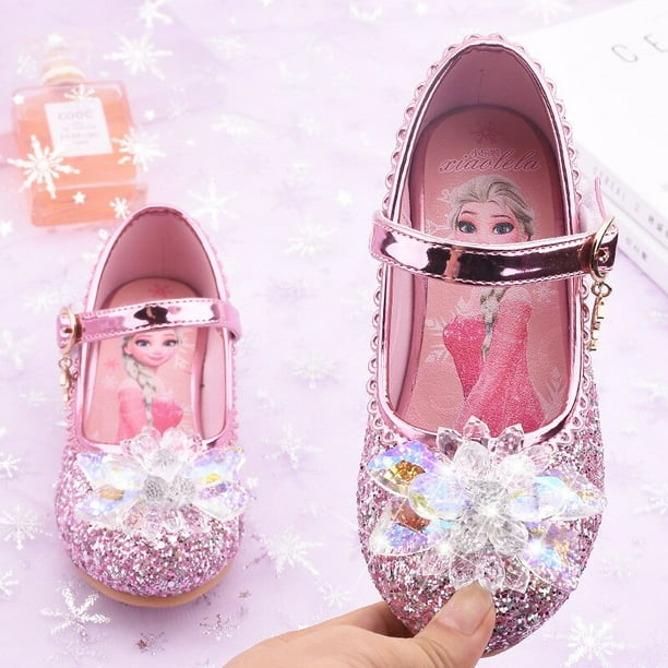 Zapatos de tacón alto para niña, zapatos de princesa con lazo