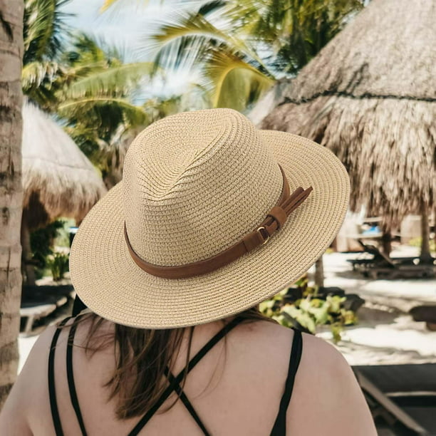 Sombreros de paja para hombres y sombreros para el sol de Panamá,  protección para pya, para niña visera para el sol, sombrero , Khaki 2 Colco  Sombrero