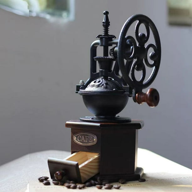 Antique. Molinillo de café manual de madera