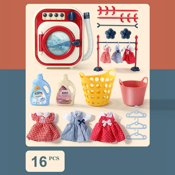  Lavadora de juguetes para niños, juego de lavadora y
