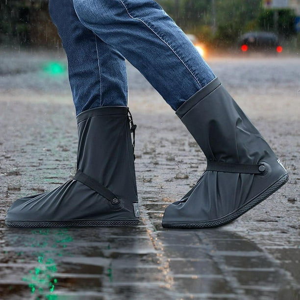 Botas impermeables Cubre Botas de lluvia reutilizables de PVC para Ciclismo  Hombres Mujeres 43-44 Cola Cubrezapatos