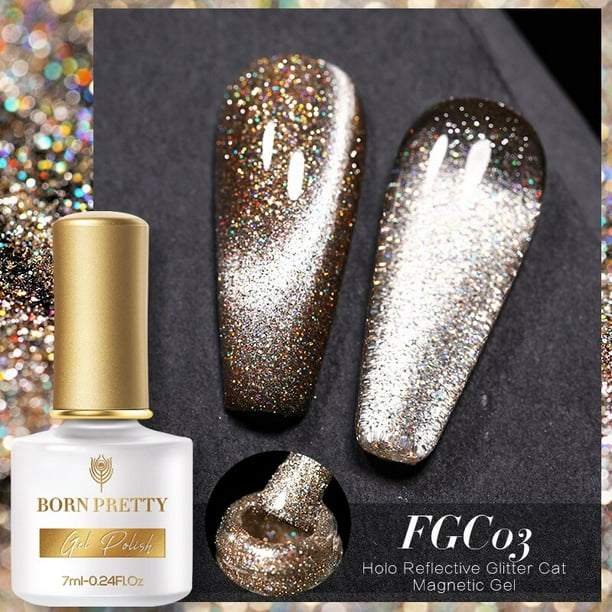 BORN PRETTY Cat Magnetic Nail Polish Soak Off UV Gel Polish Glitter Nail  Art