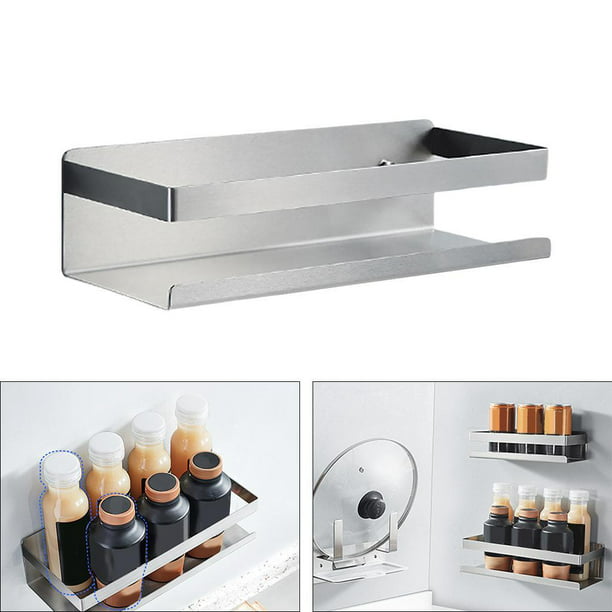 Estante de especias de 30 cm, estante de Metal para especias de cocina,  organizador de tarros de especias sin perforación, estantes de especias  para armario de cocina, almacenamiento de especias para